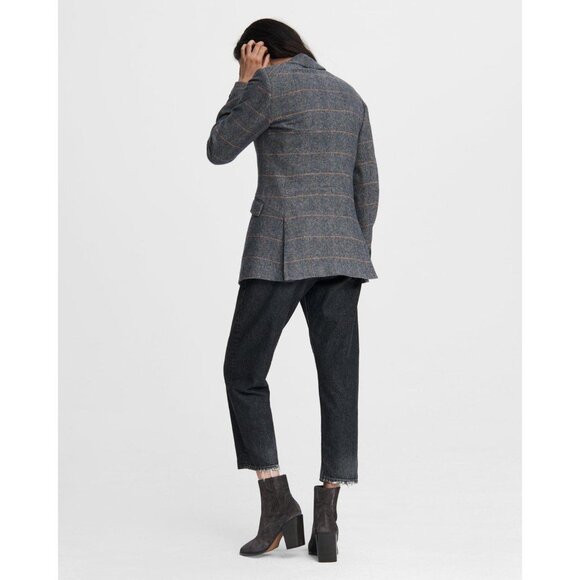 NWT Rag & Bone Wool Blazer Annie Plaid Gray Check Sz S Academia Boardroom $650 - Picture 3 of 16